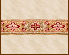 Morocco, Jacquard Ribbon Fabric Trim, 5/8 inch, Beige - Aqua - Wine